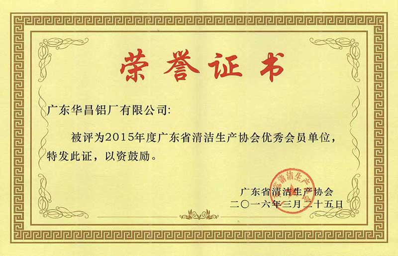广东省清洁生产协会优秀会员单位