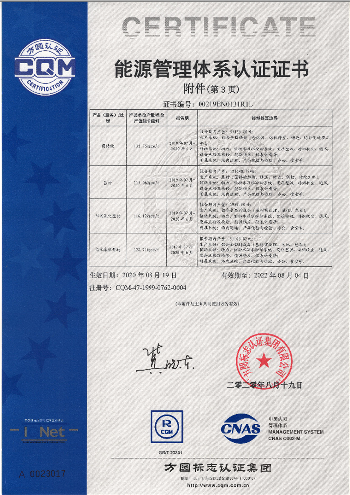 能源管理体系认证证书2