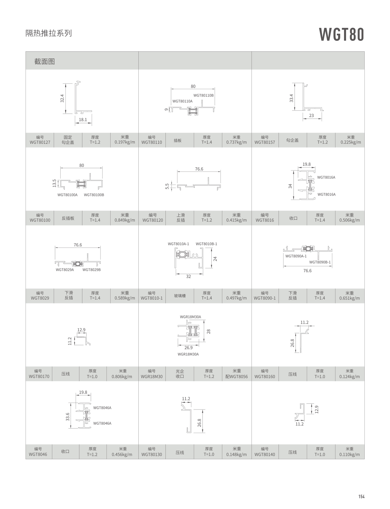 WGT80隔热推拉门、窗