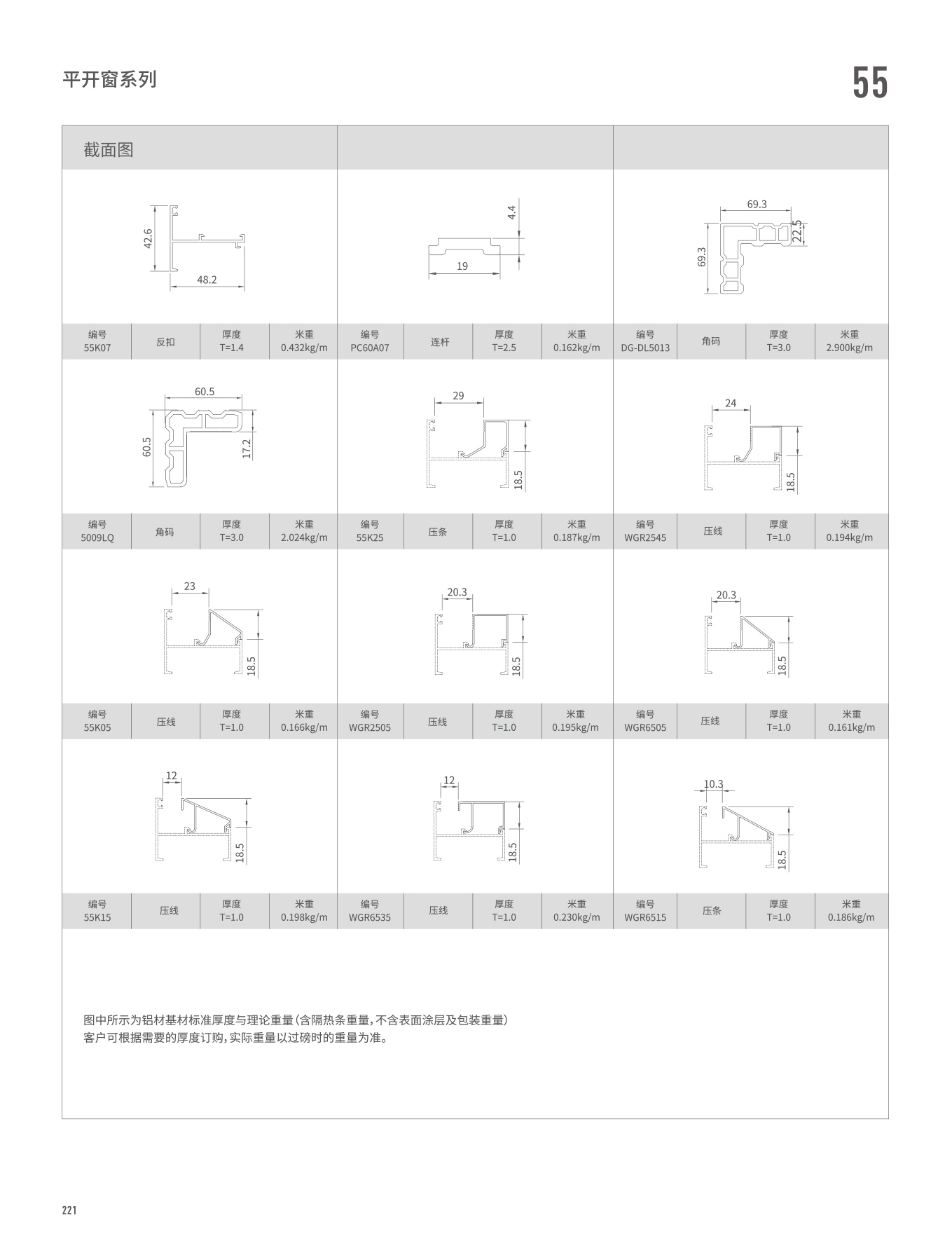 55系列平开窗