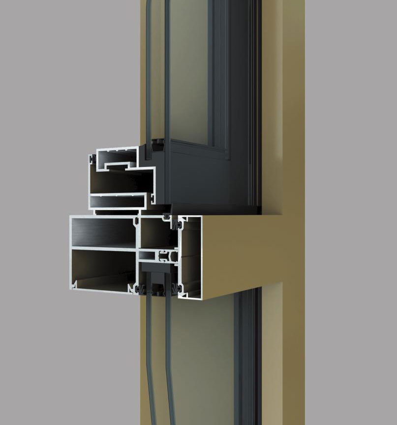 WM100 series insulated curtain wall (width: 60)