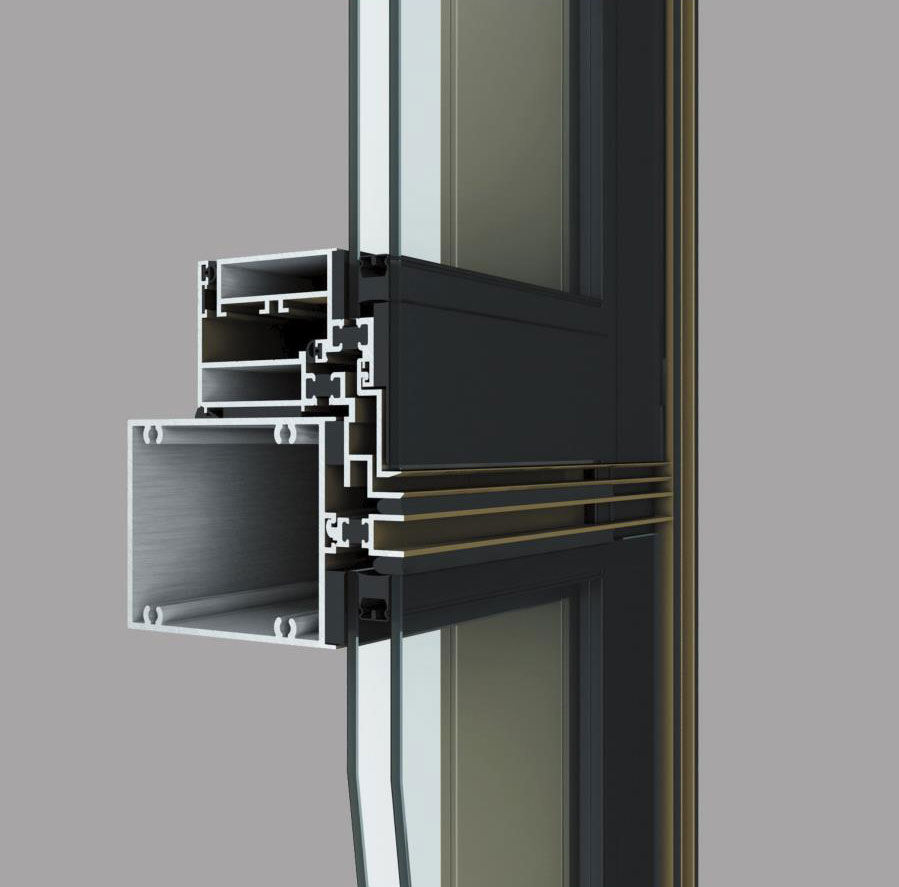WM120 series unitized hidden frame curtain wall