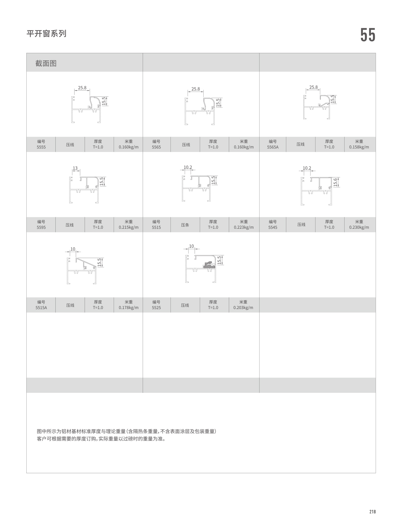 55系列平开窗