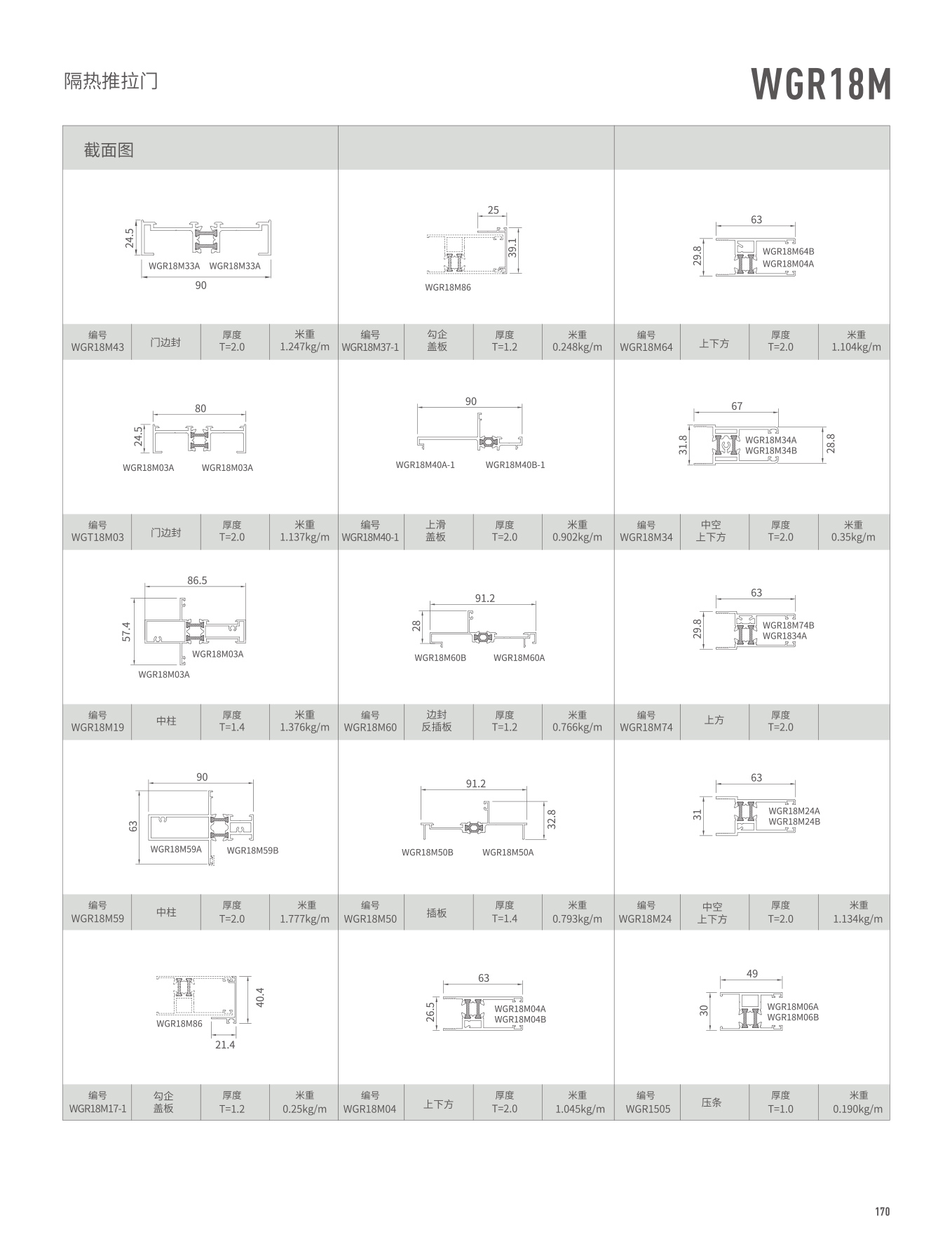 WGR18M隔热推拉门、窗