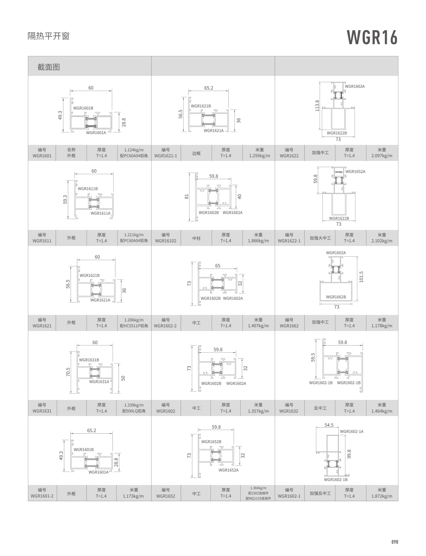WGR16隔热平开门、窗