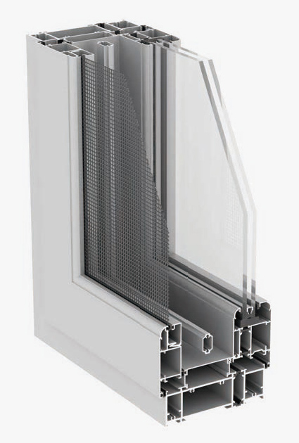 WGR90/140 insulated integrated casement window with screen
