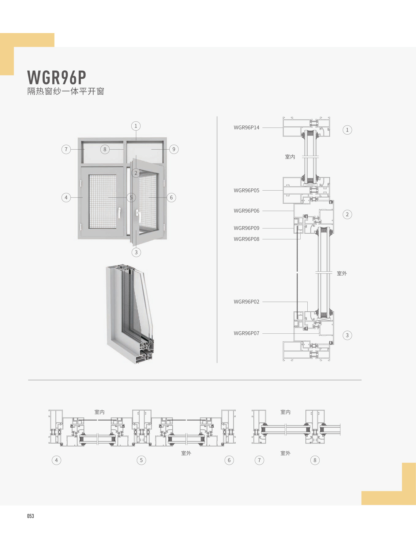 WGR96P隔热窗纱一体平开窗