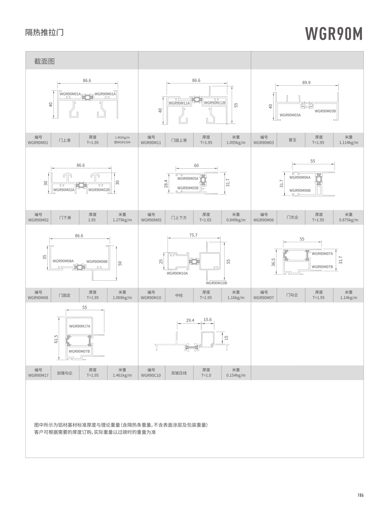 WGR90M隔热推拉门