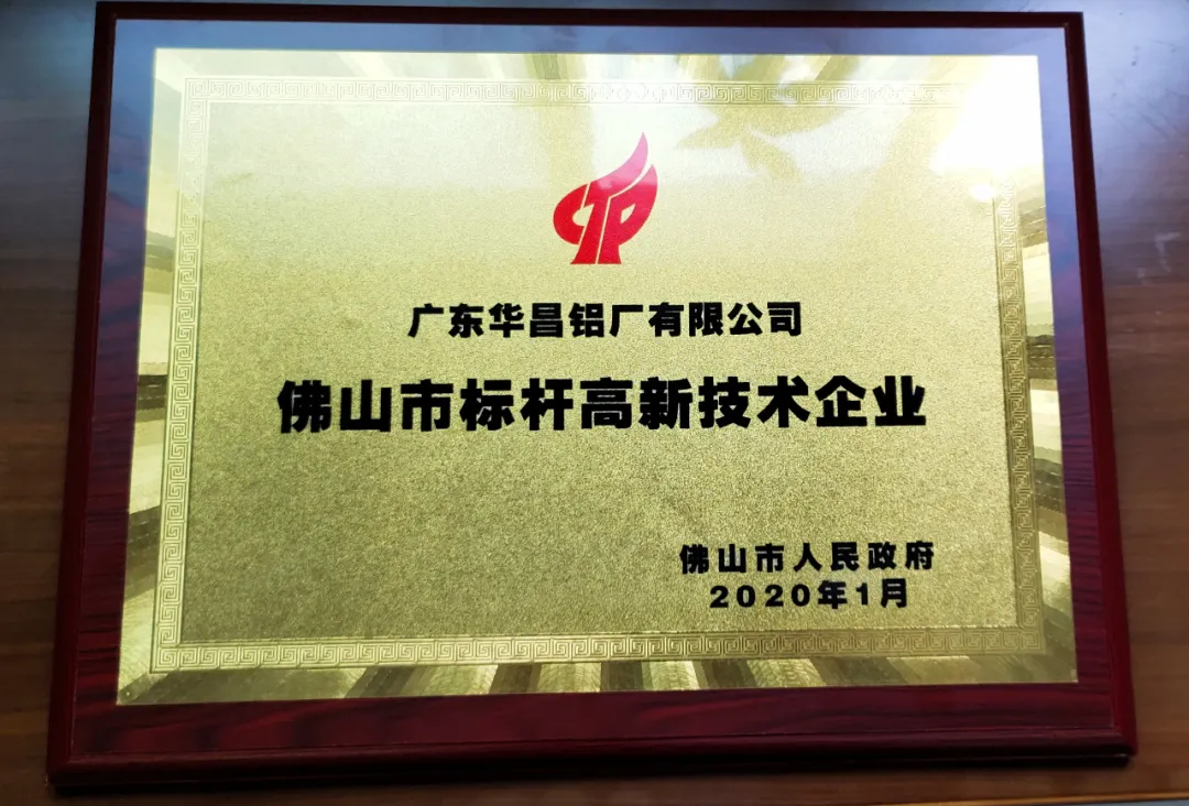 Good news | Guangdong Huachang Aluminum Plant Co., Ltd. was selected as "top 50 benchmark high tech enterprises in Foshan City in 2019"
